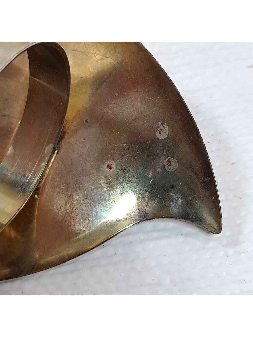 Heart napkin ring holders metal set 6 brass silver Valentine's Day love modern